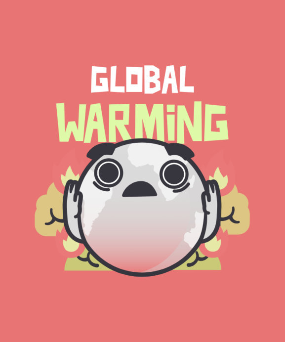 Placeit - Earth Day T-Shirt Design Maker Featuring a Planet on Fire