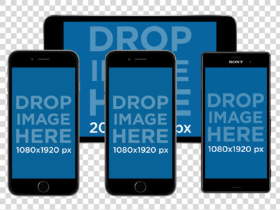 iPad + iPhone 6 + iPhone 6 Plus + Android Phone Set Mockup