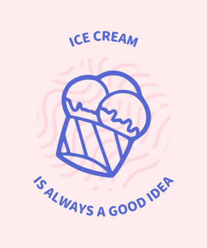 T-Shirt Design Template Featuring Dessert Icons