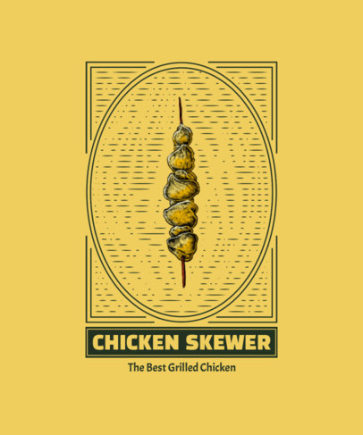 T-Shirt Design Creator with an Illustration of Grilled Chicken