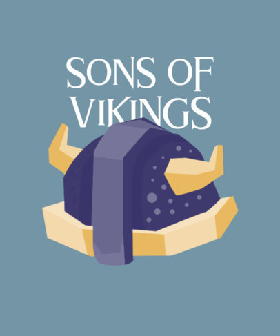 T-Shirt Design Template Featuring Viking-Related Graphics