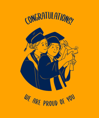 T-Shirt Design Template Featuring a Graduation Quote