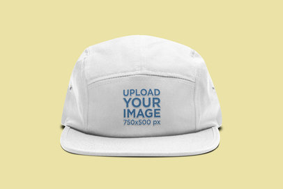 Mockup of a 5 Panel Hat with Customizable Background 3046-el1