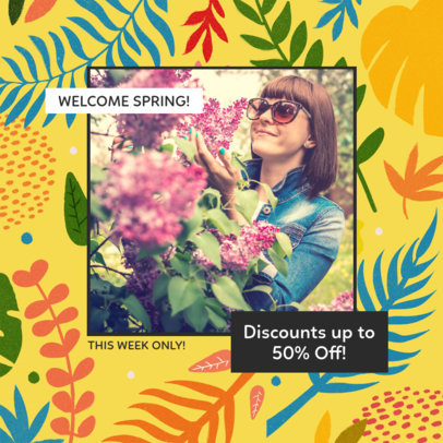 Instagram Post Creator with Tropical Flower Graphics 2309g