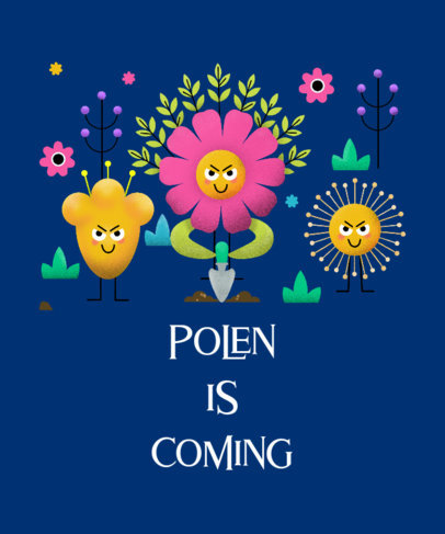 Illustrated Spring T-Shirt Design Generator With a Funny and Threatening Quote 