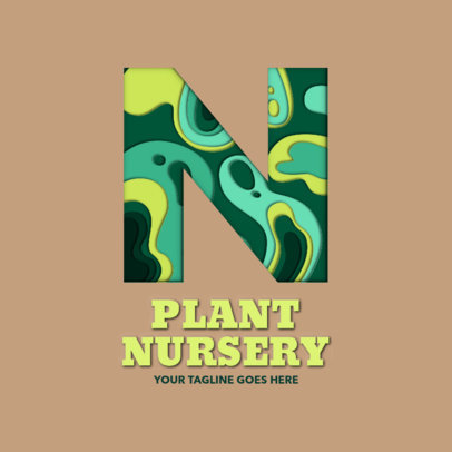 Logo Maker for a Plant Nursery with a Paper Cut Letter Graphic 