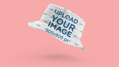  Mockup of a Floating Bucket Hat Featuring a Flat Background 3030-el1