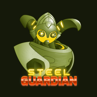 Gaming Logo Maker Featuring a Character Inspired by Orisa From Overwatch