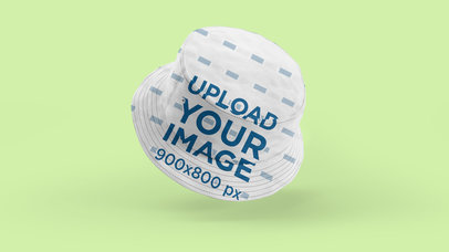 Bucket Hat Mockup Featuring a Customizable Background