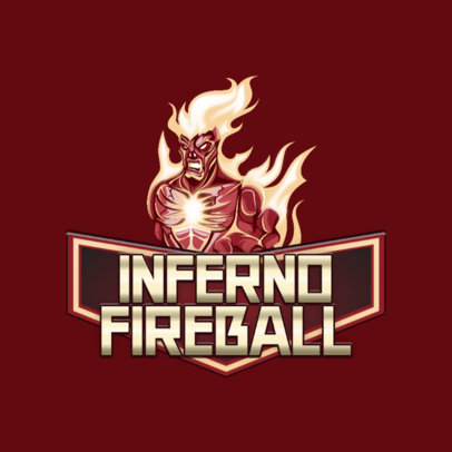 Teamfight Tactics-Inspired Gaming Logo Creator with a Flaming Character