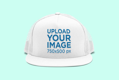 Mockup of the Front View of a Trucker Hat