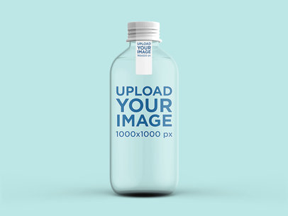 Water Bottle Mockup Featuring a Customizable Background