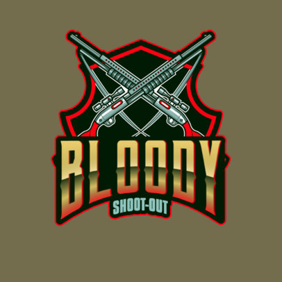 Gaming Logo Template Featuring Weapon Graphics