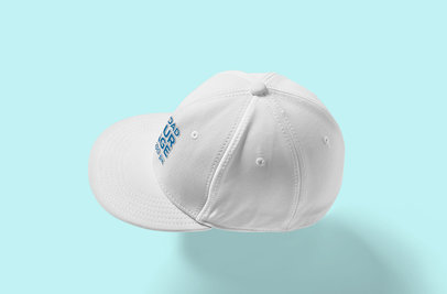 Snapback Hat Mockup Featuring a Plain Color Backdrop