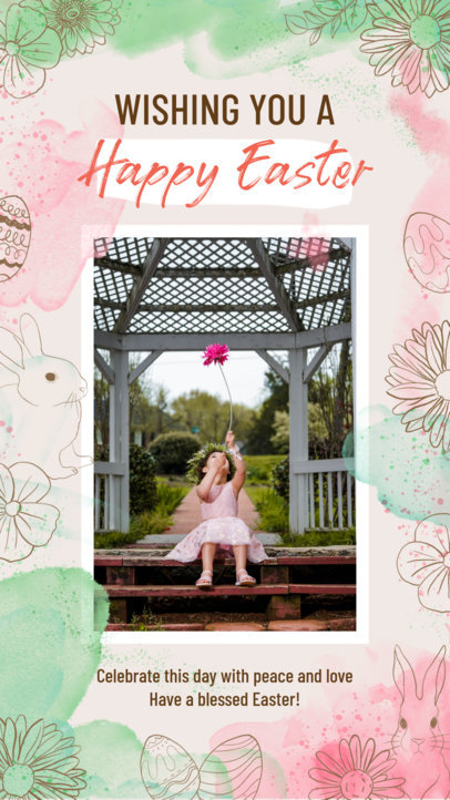 Instagram Story Template Featuring Easter Graphics