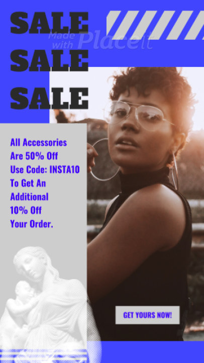 Collage Style Instagram Story Video Maker for a Fashion Sale With Text Animations 