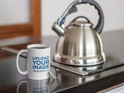 Mug of Tea Mockup in a Modern Kitchen