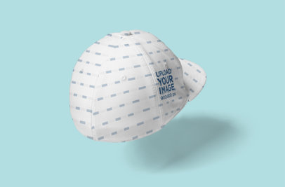 Mockup of a Fitted Hat Floating in a Customizable Setting