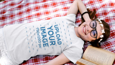 T-Shirt Video of a Woman Lying Down in Nature