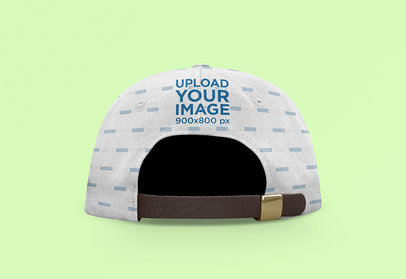 Back-View Mockup of a Sublimated Snapback Hat with Customizable Background