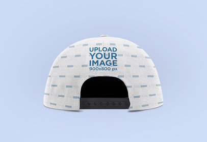 Back-View Mockup Featuring a Sublimated Snapback Hat and a Plain Background
