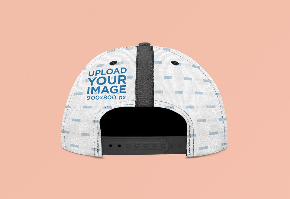 Placeit - Back-View Mockup of a Sublimated Snapback Hat