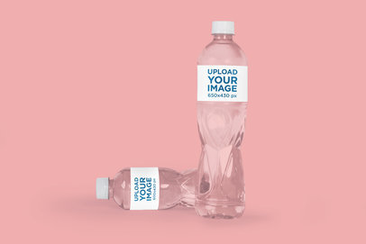 Mockup of Two Water Bottles in a Plain Environment