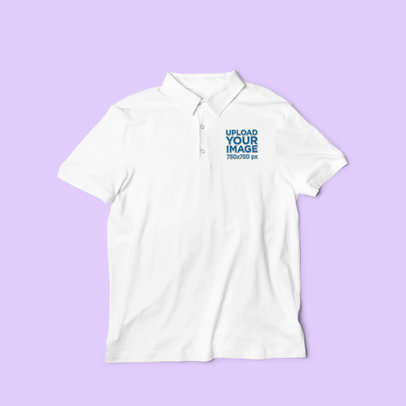 Flat Lay Mockup of a Men's Polo Shirt with Customizable Background