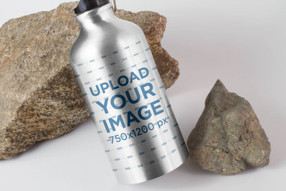 Aluminum Bottle Mockup Featuring a Minimal Setting