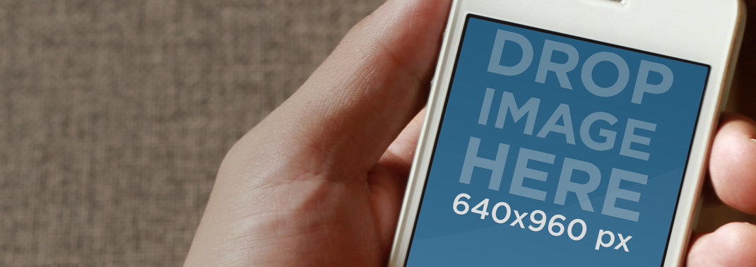Closeup Mockup Featuring a Man's Hand Holding an iPhone