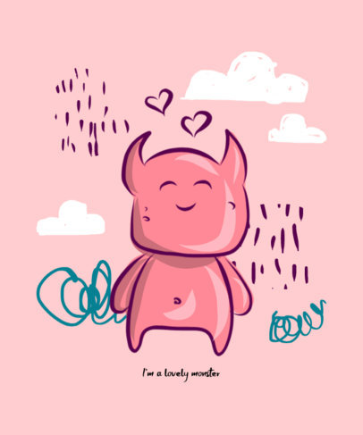 T-Shirt Design Maker Featuring Cute Monster Doodles 