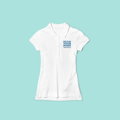 Flat Lay Mockup of a Women's Polo Shirt