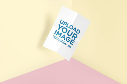 Mockup of a Poster with Creases in a Minimal Setting