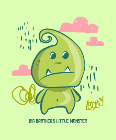 T-Shirt Design Generator Featuring an Adorable Monster Doodle
