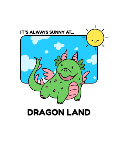 T-Shirt Design Template Featuring Cartoonish Characters for Kids