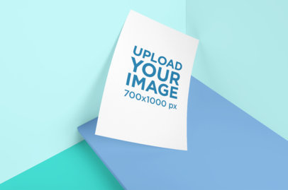 A4 Poster Mockup Featuring a Multicolor Setting 