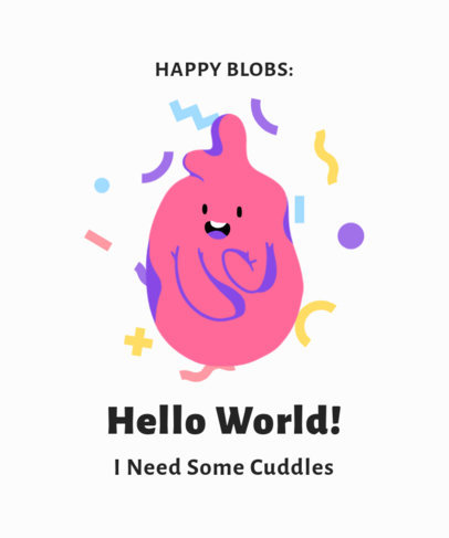 Kids T-shirt Design Template Featuring Funny Characters