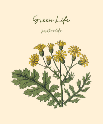 Illustrated T-Shirt Design Maker Featuring Floral Graphics 