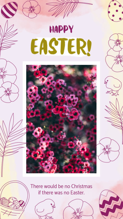 Easter-Themed Instagram Story Maker with Flower Drawings