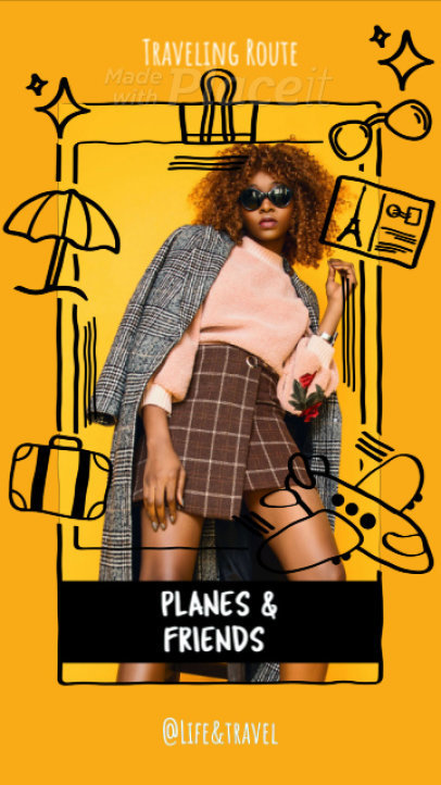 Instagram Story Video Maker with an Animated Travel Doodle Frame