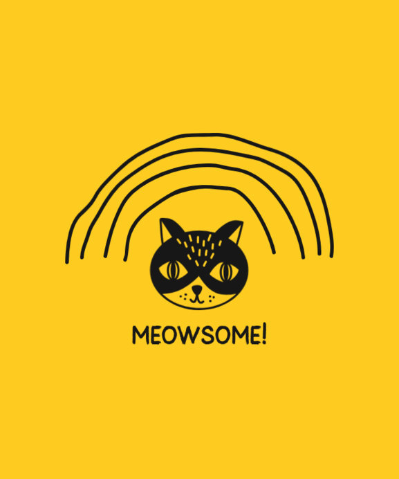 Kids T-Shirt Design Creator with a Cat by a Rainbow Drawing