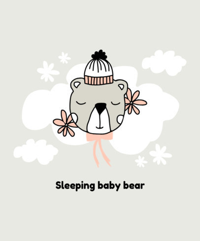 Kids T-Shirt Design Template Featuring Adorable Hand-Drawn Animals 407-el1