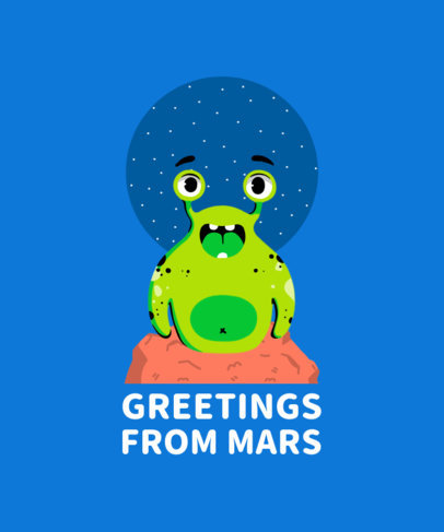 Kids T-Shirt Design Maker with Extraterrestrial Monsters