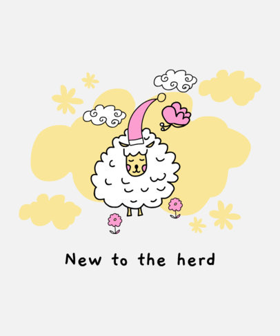 Kids T-Shirt Design Creator with a Cute Sheep Graphic 
