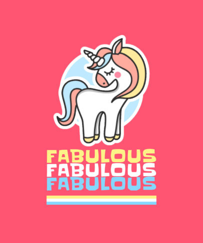 Colorful T-Shirt Design Creator Featuring a Unicorn 421c-el1