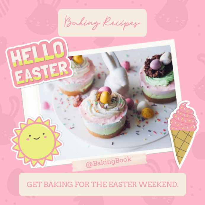 Instagram Post Generator Featuring Easter Baking Recipes