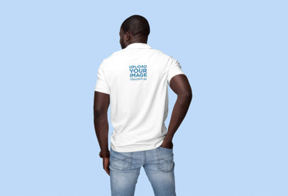 Polo Shirt Mockup of a Man with a Hand in His Back Pocket