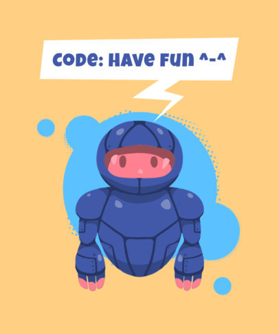 Kids T-shirt Design Maker with a Cartoon Android Character