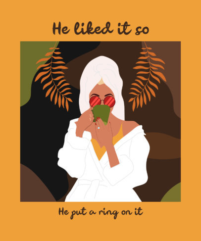 Illustrated T-Shirt Design Creator Featuring a Bride-To-Be at a Spa