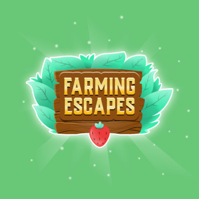 Farming Mobile Game Logo Maker Featuring a Strawberry